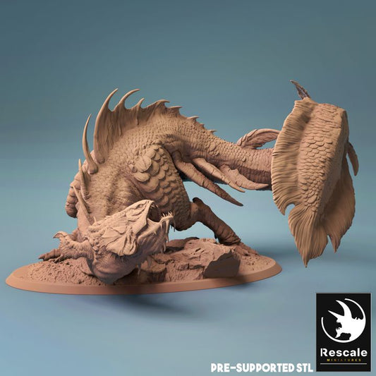 Depth Walker Aquatic Monster Dinosaur | Colossal | Rescale Miniatures | D&D DnD Pathfinder Miniature