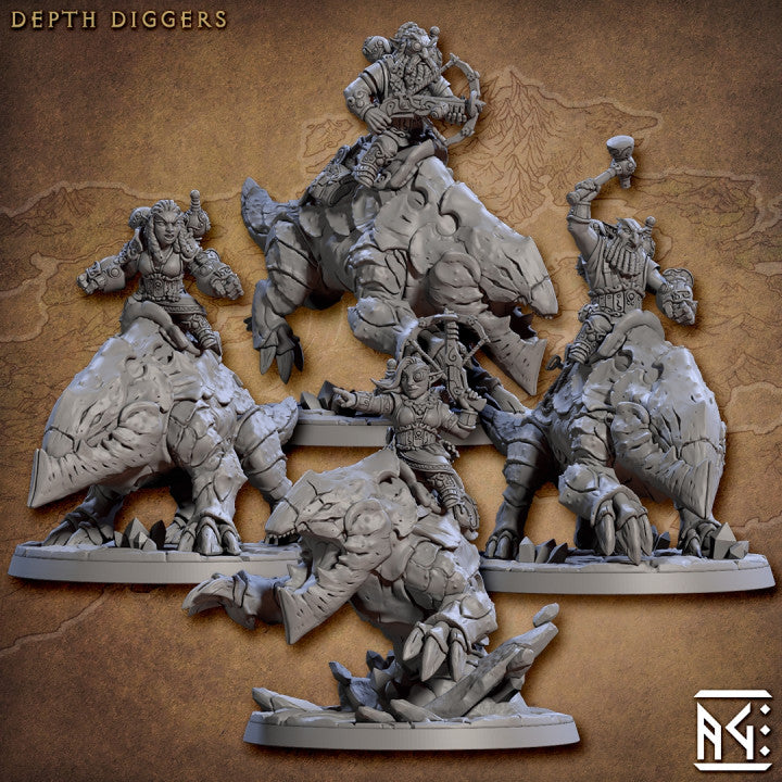 Depth Digger Gnome Cavalry Beasts | Large | Artisan Guild | D&D DnD Pathfinder Miniature