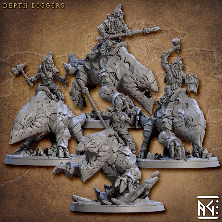 Depth Digger Gnome Cavalry Beasts | Large | Artisan Guild | D&D DnD Pathfinder Miniature