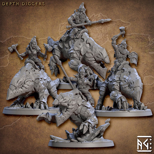 Depth Digger Gnome Cavalry Beasts | Large | Artisan Guild | D&D DnD Pathfinder Miniature