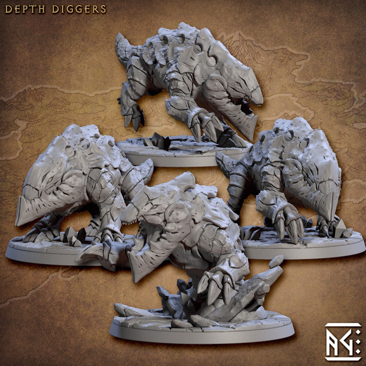 Depth Digger Gnome Cavalry Beasts | Large | Artisan Guild | D&D DnD Pathfinder Miniature