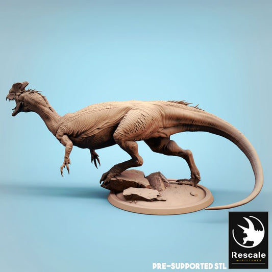 Dilophosaurus Mounted Rider Beasts Large | Rescale Miniatures | D&D DnD Pathfinder Miniature