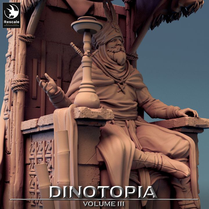 Regal Throne Lord Dinosaur NPC | Large | Rescale Miniatures | D&D DnD Pathfinder Miniature