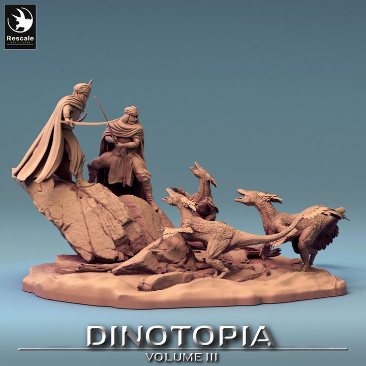 Collection Dinosaurs Fantasy Diorama Beasts | Large | Rescale Miniatures | D&D DnD Pathfinder Miniature