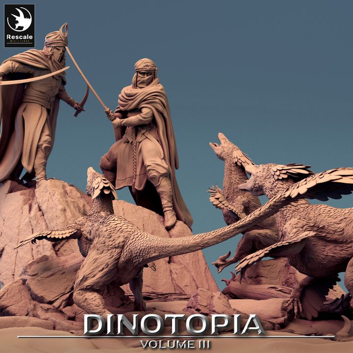 Collection Dinosaurs Fantasy Diorama Beasts | Large | Rescale Miniatures | D&D DnD Pathfinder Miniature