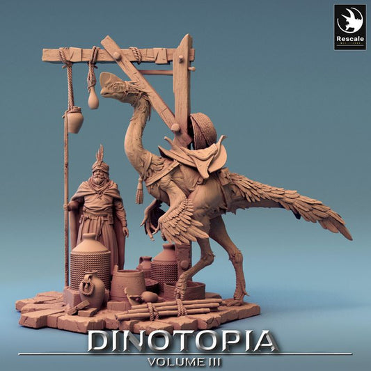 Dinotopia Dinosaur Marketplace Scene | Gargantuan | Rescale Miniatures | D&D DnD Pathfinder Miniature