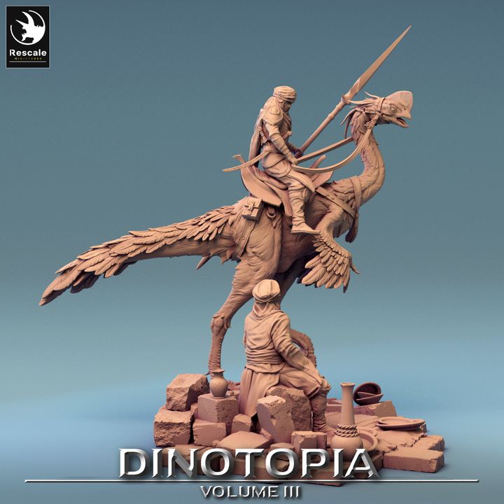 Dinosaur Warrior Rider Beasts | Large | Rescale Miniatures | D&D DnD Pathfinder Miniature