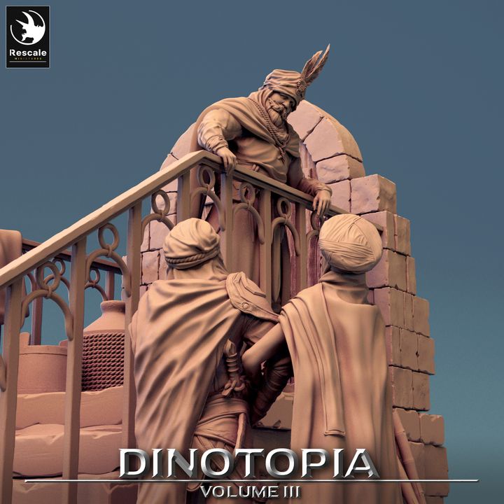 Dinotopia Diorama Steps Scene | Large | Rescale Miniatures | D&D DnD Pathfinder Miniature