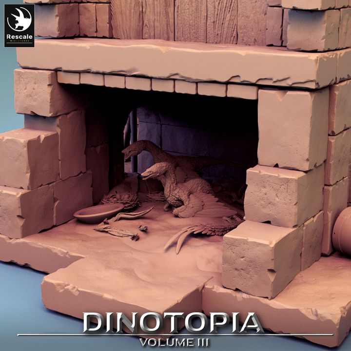 Dinotopia Diorama Steps Scene | Large | Rescale Miniatures | D&D DnD Pathfinder Miniature