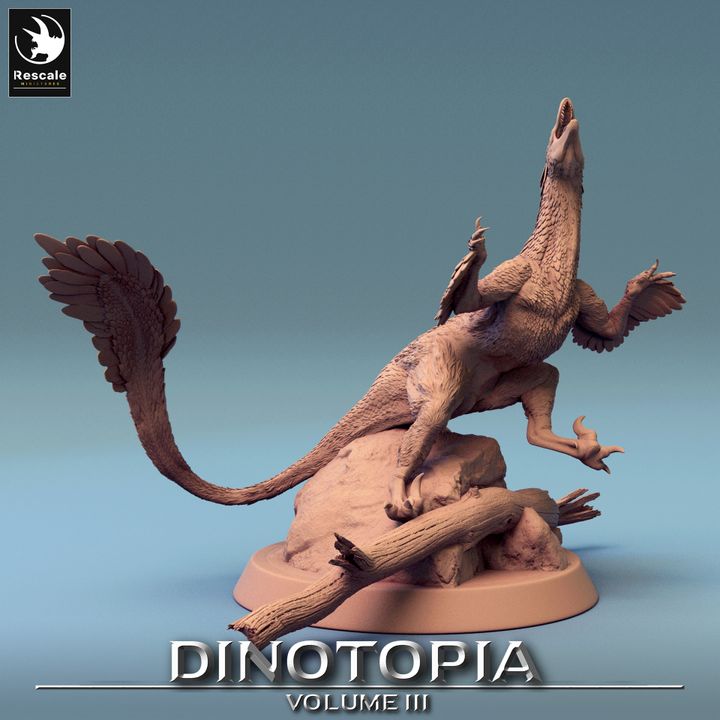 Collection Pyroraptor Dinosaur Beasts | Medium | Rescale Miniatures | D&D DnD Pathfinder Miniature