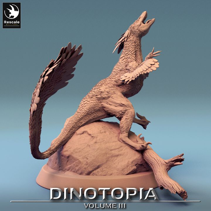 Collection Pyroraptor Dinosaur Beasts | Medium | Rescale Miniatures | D&D DnD Pathfinder Miniature