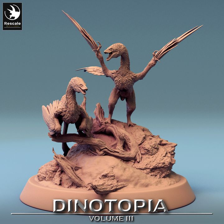 Collection Microraptor Dinosaur Beasts Collection | Medium | Rescale Miniatures | D&D DnD Pathfinder Miniature