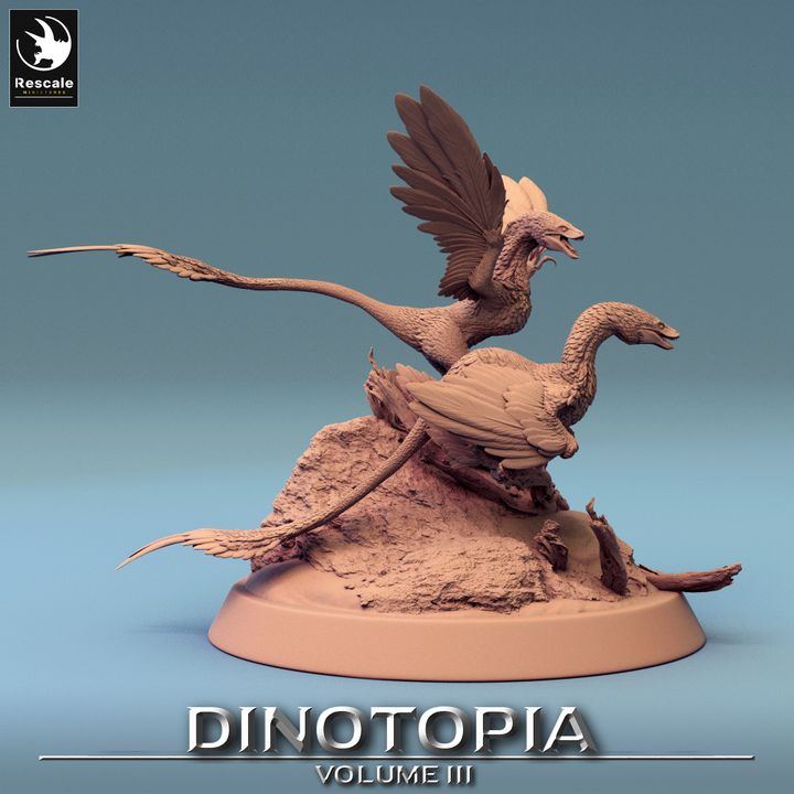Collection Microraptor Dinosaur Beasts Collection | Medium | Rescale Miniatures | D&D DnD Pathfinder Miniature