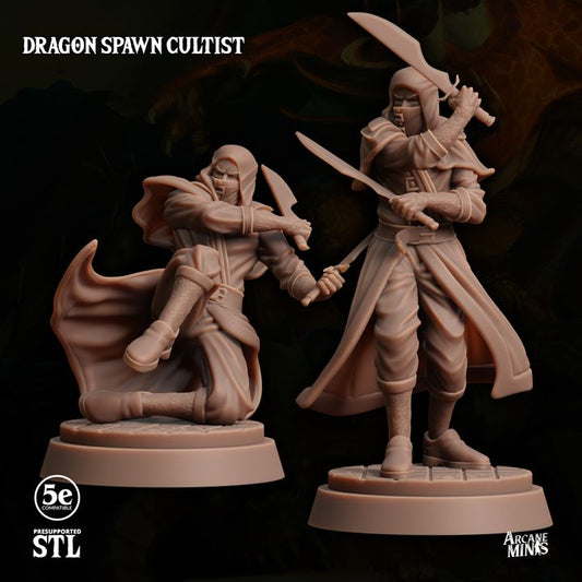 Dragon Cultist Rogue Miniature | Medium | Sordane Publishing | D&D DnD Pathfinder Miniature