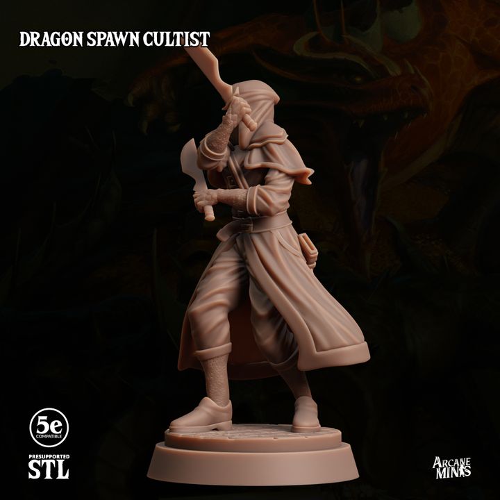 Dragon Cultist Rogue Miniature | Medium | Sordane Publishing | D&D DnD Pathfinder Miniature
