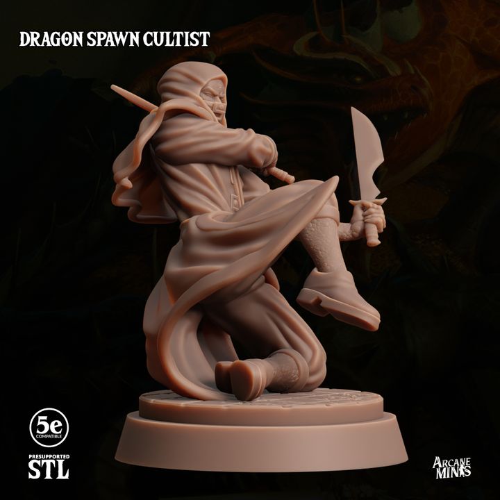 Dragon Cultist Rogue Miniature | Medium | Sordane Publishing | D&D DnD Pathfinder Miniature