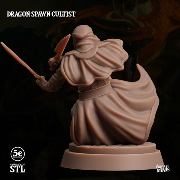 Dragon Cultist Rogue Miniature | Medium | Sordane Publishing | D&D DnD Pathfinder Miniature