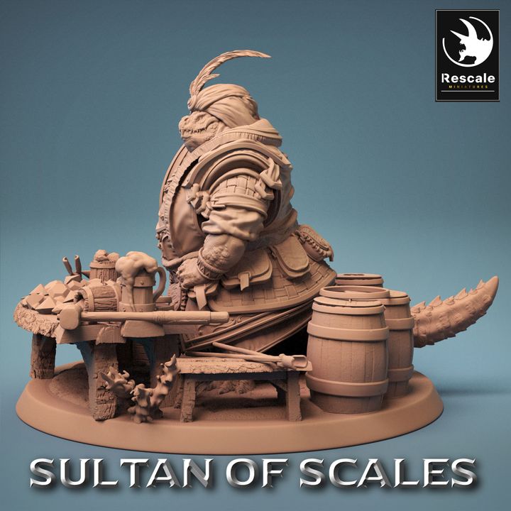 Dragonborn Gemstone Peddler Merchant | Large | Rescale Miniatures | D&D DnD Pathfinder Miniature