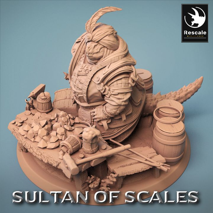 Dragonborn Gemstone Peddler Merchant | Large | Rescale Miniatures | D&D DnD Pathfinder Miniature