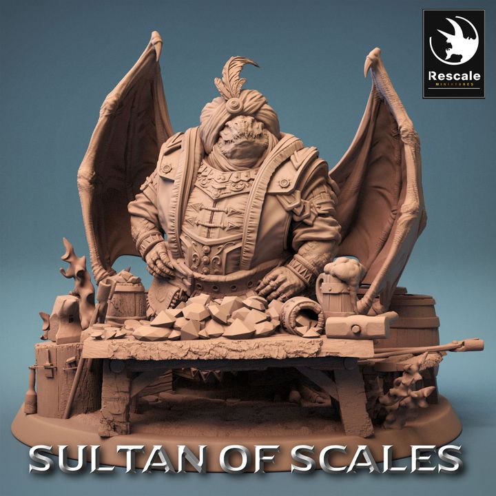 Dragonborn Gemstone Peddler Merchant | Large | Rescale Miniatures | D&D DnD Pathfinder Miniature