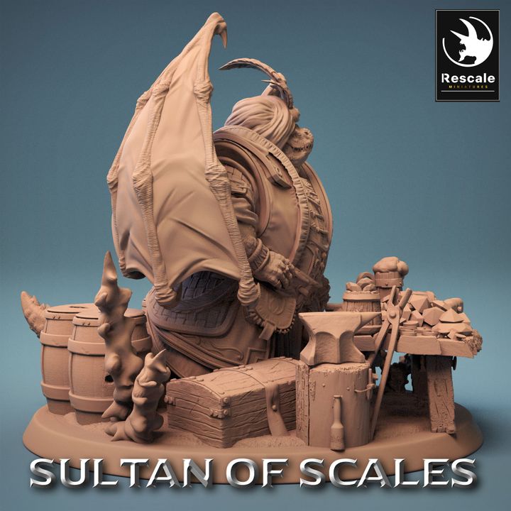 Dragonborn Gemstone Peddler Merchant | Large | Rescale Miniatures | D&D DnD Pathfinder Miniature