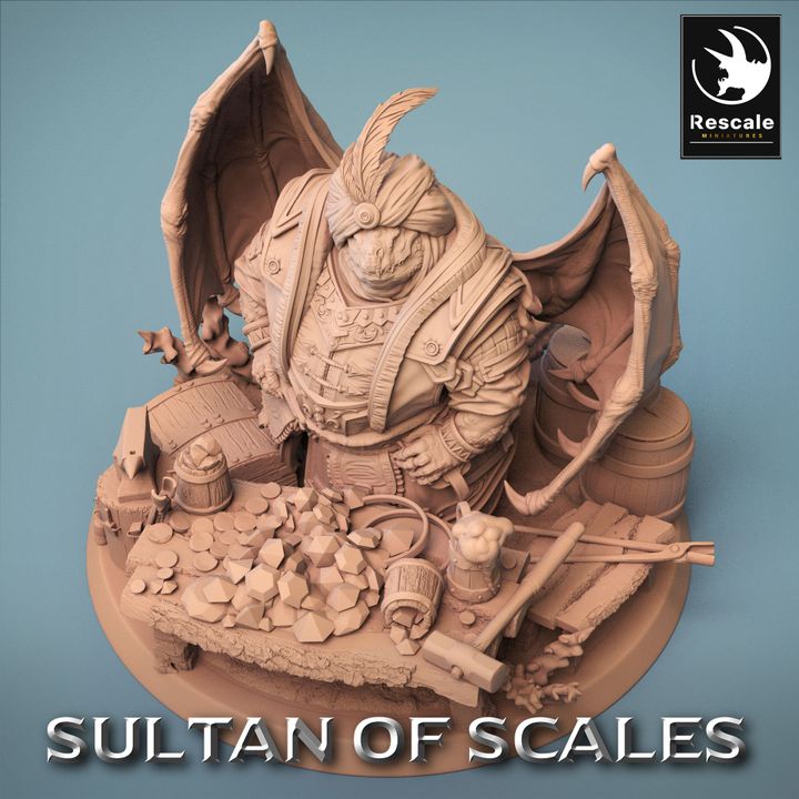 Dragonborn Gemstone Peddler Merchant | Large | Rescale Miniatures | D&D DnD Pathfinder Miniature