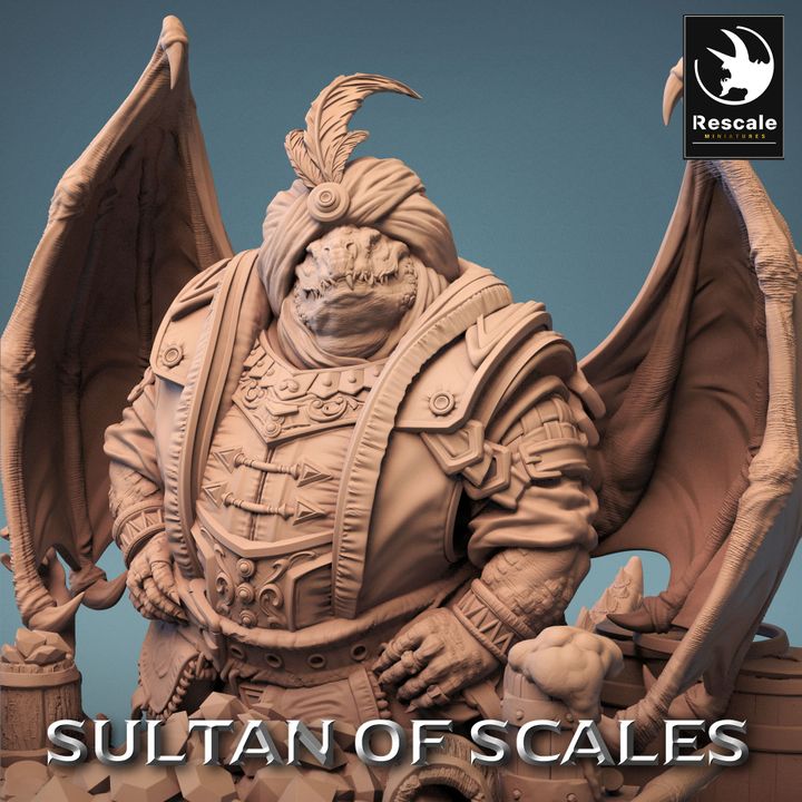 Dragonborn Gemstone Peddler Merchant | Large | Rescale Miniatures | D&D DnD Pathfinder Miniature