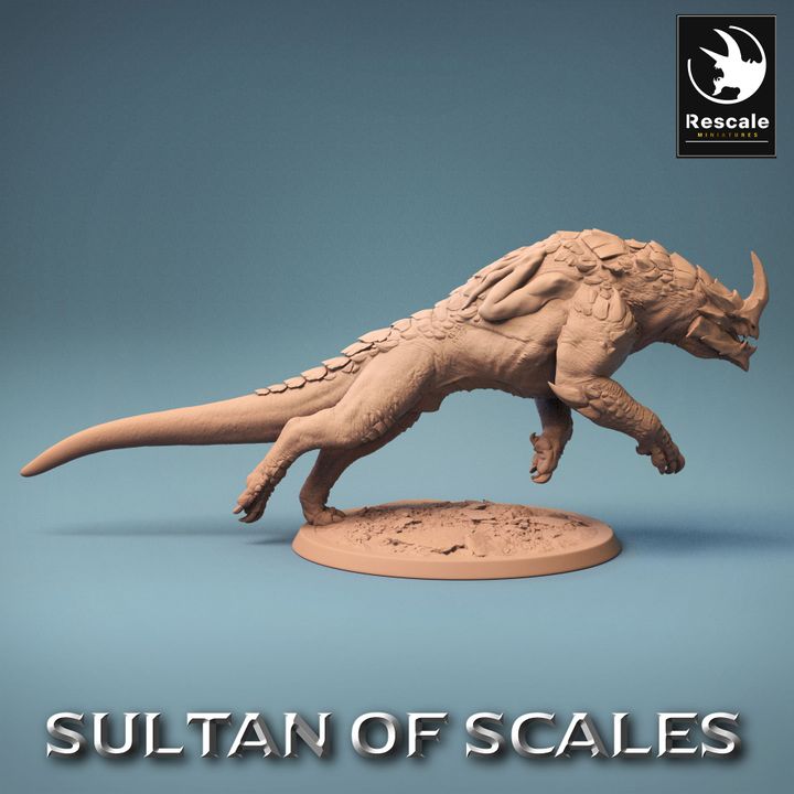 Dragonborn Warrior Reptilian Mount | Large | Rescale Miniatures | D&D DnD Pathfinder Miniature