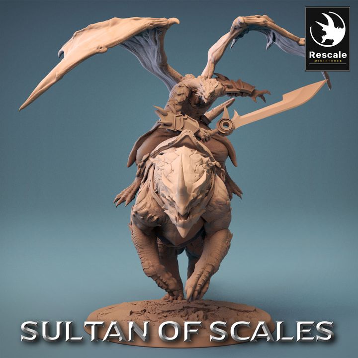 Dragonborn Rider Beast Warrior Battle | Large | Rescale Miniatures | D&D DnD Pathfinder Miniature