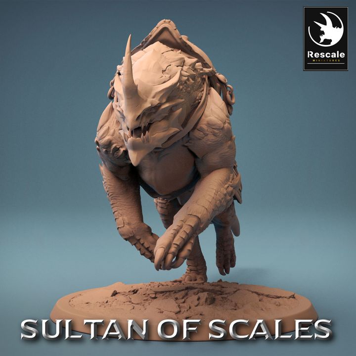 Dragonborn Rider Beast Warrior Battle | Large | Rescale Miniatures | D&D DnD Pathfinder Miniature