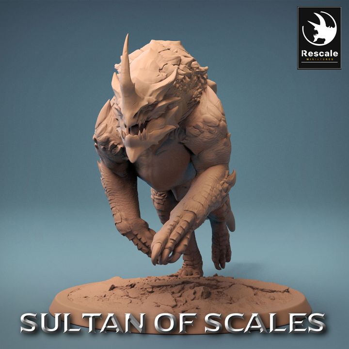 Dragonborn Rider Beast Warrior Battle | Large | Rescale Miniatures | D&D DnD Pathfinder Miniature