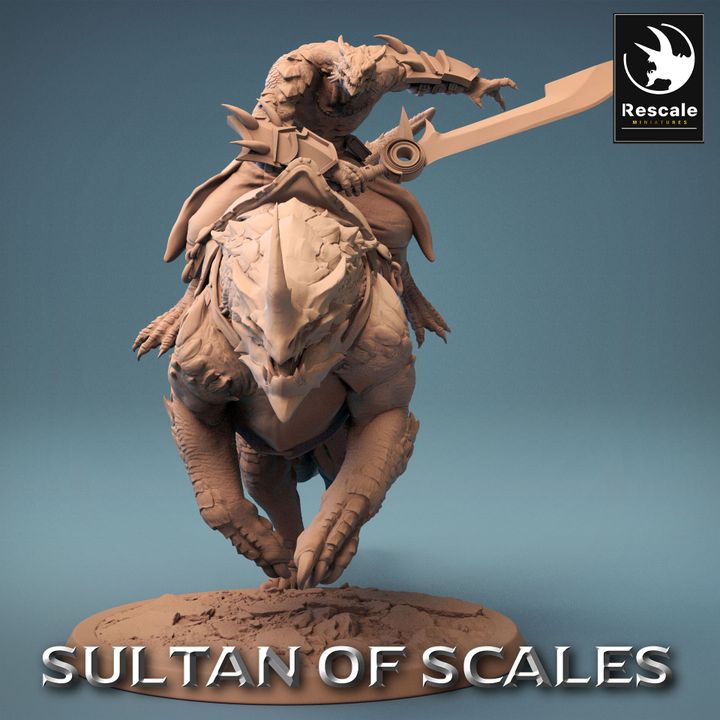 Dragonborn Rider Beast Warrior Battle | Large | Rescale Miniatures | D&D DnD Pathfinder Miniature