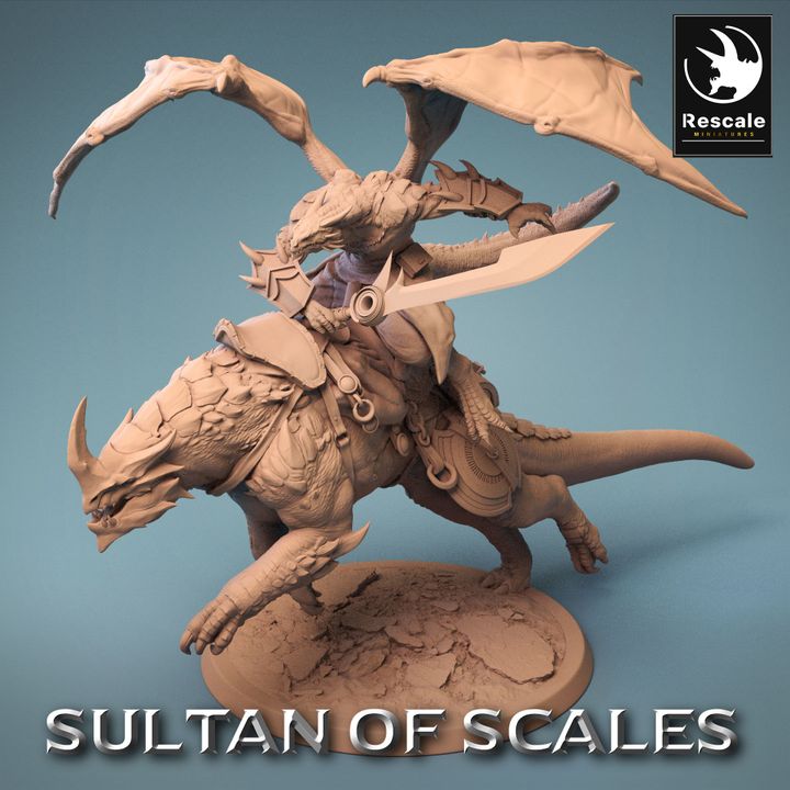 Collection Dragonborn Mounts Collection Wingless Saddle | Large | Rescale Miniatures | D&D DnD Pathfinder Miniature