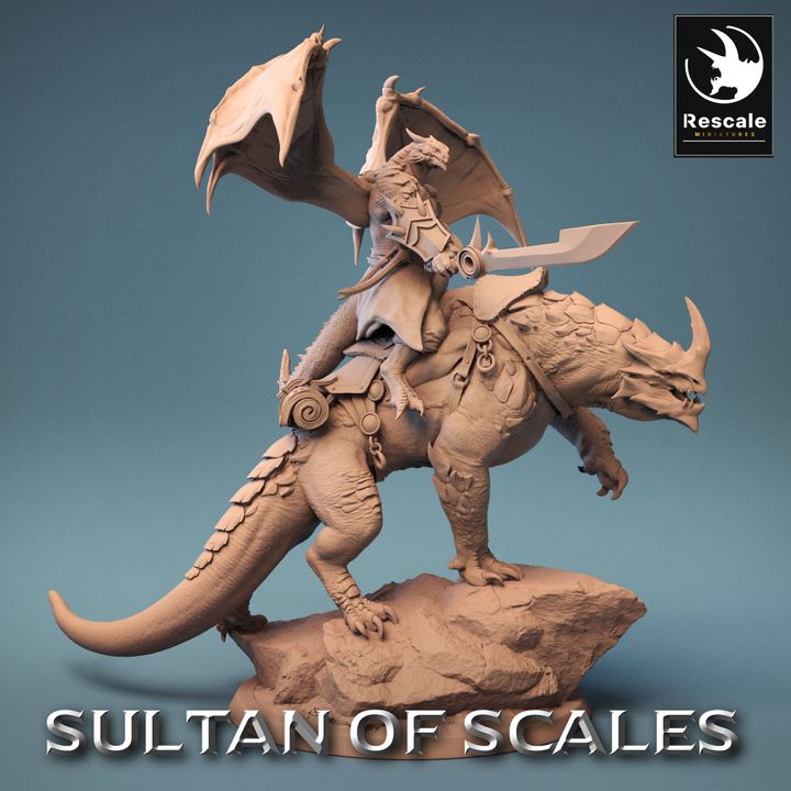 Dragonborn Warrior Mounted Creature | Large | Rescale Miniatures | D&D DnD Pathfinder Miniature