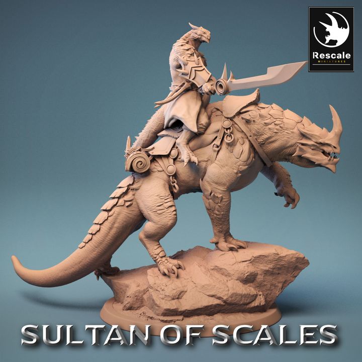 Dragonborn Warrior Mounted Creature | Large | Rescale Miniatures | D&D DnD Pathfinder Miniature