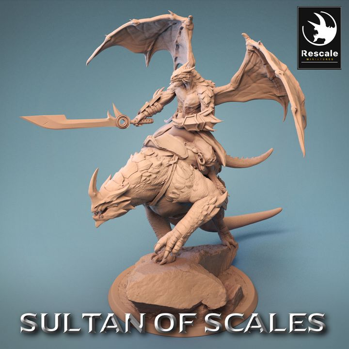 Dragonborn Warrior Mounted Creature | Large | Rescale Miniatures | D&D DnD Pathfinder Miniature