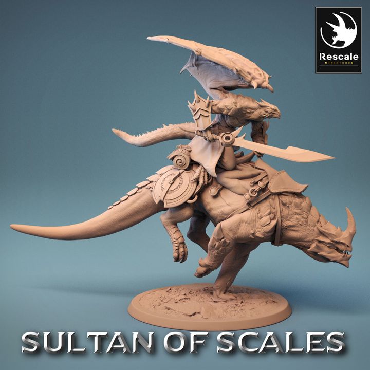 Dragonborn Mounted Warrior Beast | Large | Rescale Miniatures | D&D DnD Pathfinder Miniature