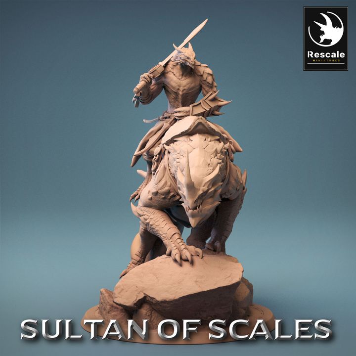 Dragonborn Warrior Mounted Beast | Large | Rescale Miniatures | D&D DnD Pathfinder Miniature