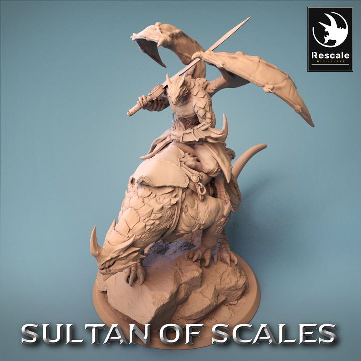 Dragonborn Warrior Mounted Beast | Large | Rescale Miniatures | D&D DnD Pathfinder Miniature