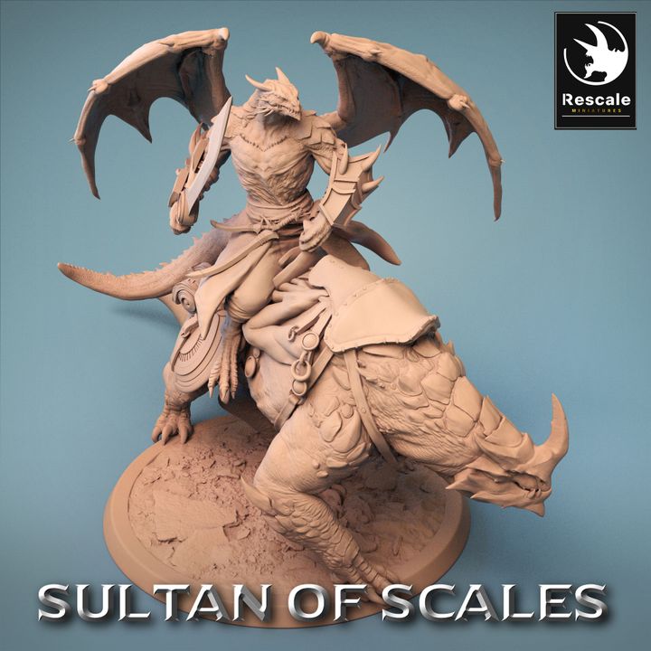 Collection Dragonborn Mounts Collection Wingless Saddle | Large | Rescale Miniatures | D&D DnD Pathfinder Miniature