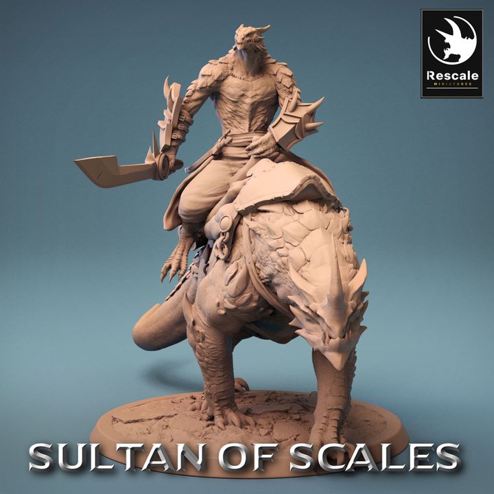 Dragonborn Warrior Mounted Beast | Large | Rescale Miniatures | D&D DnD Pathfinder Miniature