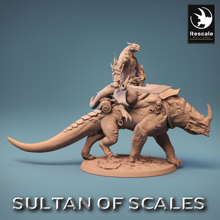 Dragonborn Warrior Mounted Beast | Large | Rescale Miniatures | D&D DnD Pathfinder Miniature