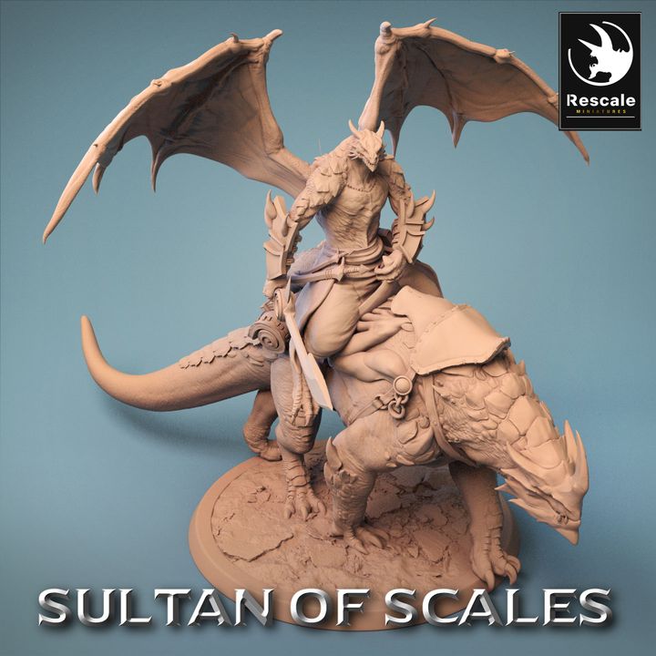 Collection Dragonborn Mounts Collection Wingless Saddle | Large | Rescale Miniatures | D&D DnD Pathfinder Miniature