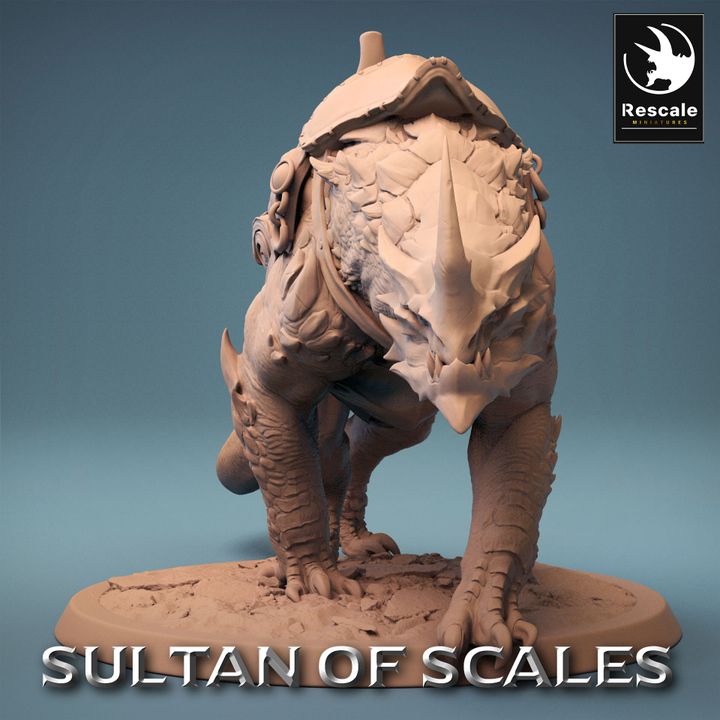 Dragonborn Warrior Mounted Beast | Large | Rescale Miniatures | D&D DnD Pathfinder Miniature