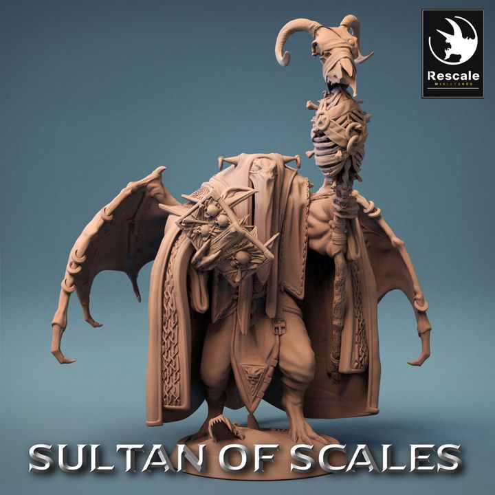 Dragonborn Necromancer Spellcaster Cloaked | Medium | Rescale Miniatures | D&D DnD Pathfinder Miniature