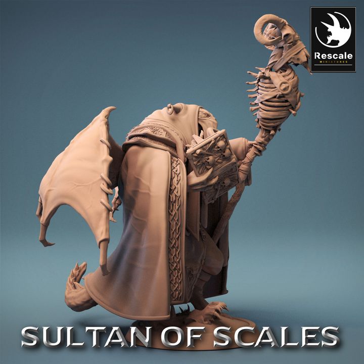 Dragonborn Necromancer Spellcaster Cloaked | Medium | Rescale Miniatures | D&D DnD Pathfinder Miniature