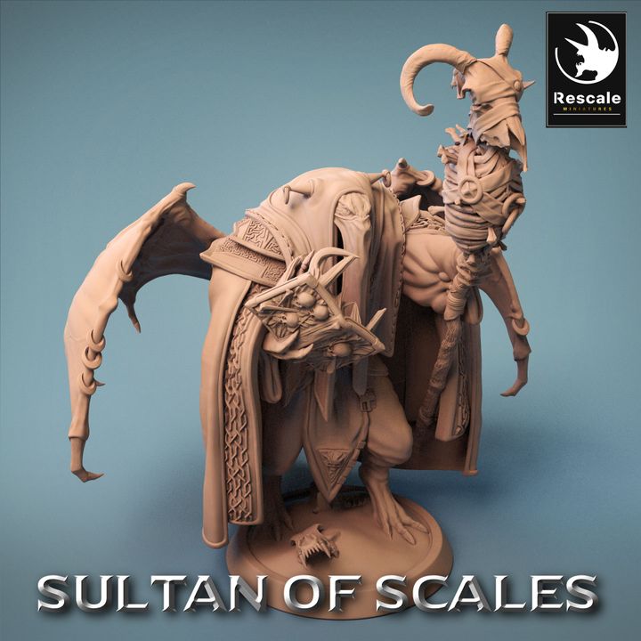 Dragonborn Necromancer Spellcaster Cloaked | Medium | Rescale Miniatures | D&D DnD Pathfinder Miniature