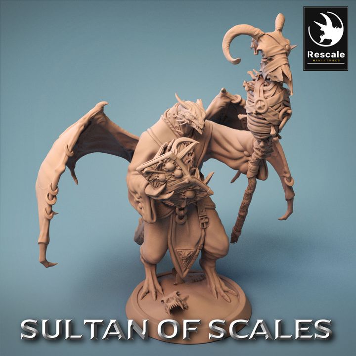 Dragonborn Necromancer Spellcaster Cloaked | Medium | Rescale Miniatures | D&D DnD Pathfinder Miniature