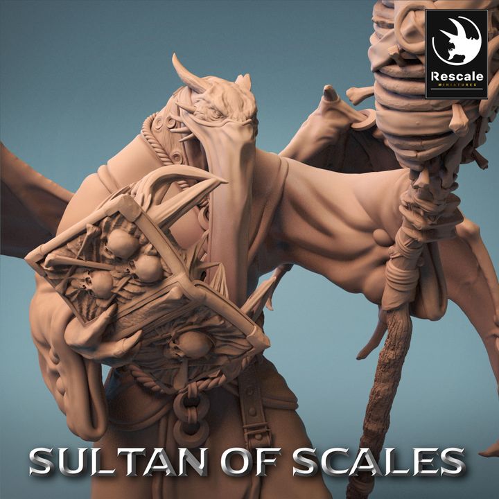 Dragonborn Necromancer Spellcaster Cloaked | Medium | Rescale Miniatures | D&D DnD Pathfinder Miniature