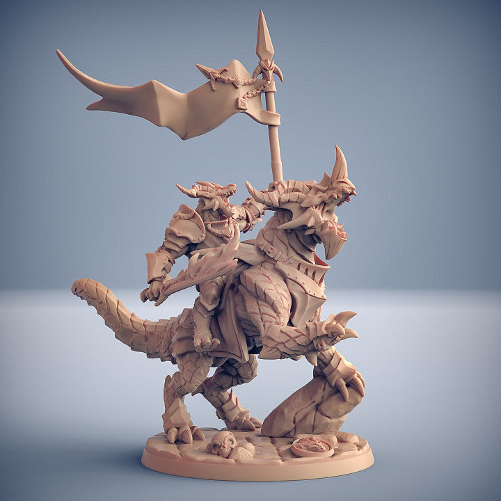 Dragonborn Dragonling Knights Mounted | Large | Artisan Guild | D&D DnD Pathfinder Miniature